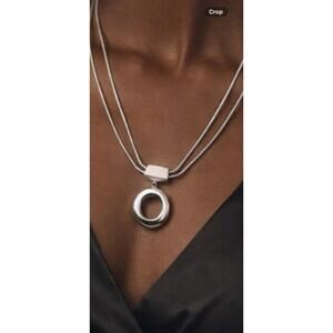 Spectacular minimalist Crown Trifari Multi Strand Necklace  Pendant 1980s 19g